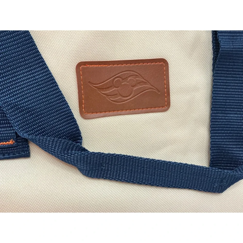 Disney Insulated Cooler Bag Tan Navy Orange Shoulder Strap Large Picnic Tote